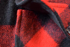 Vintage 1960s Red Buffalo Plaid Heavy Weight Wool Button Up