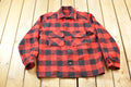 Vintage 1960s Red Buffalo Plaid Heavy Weight Wool Button Up
