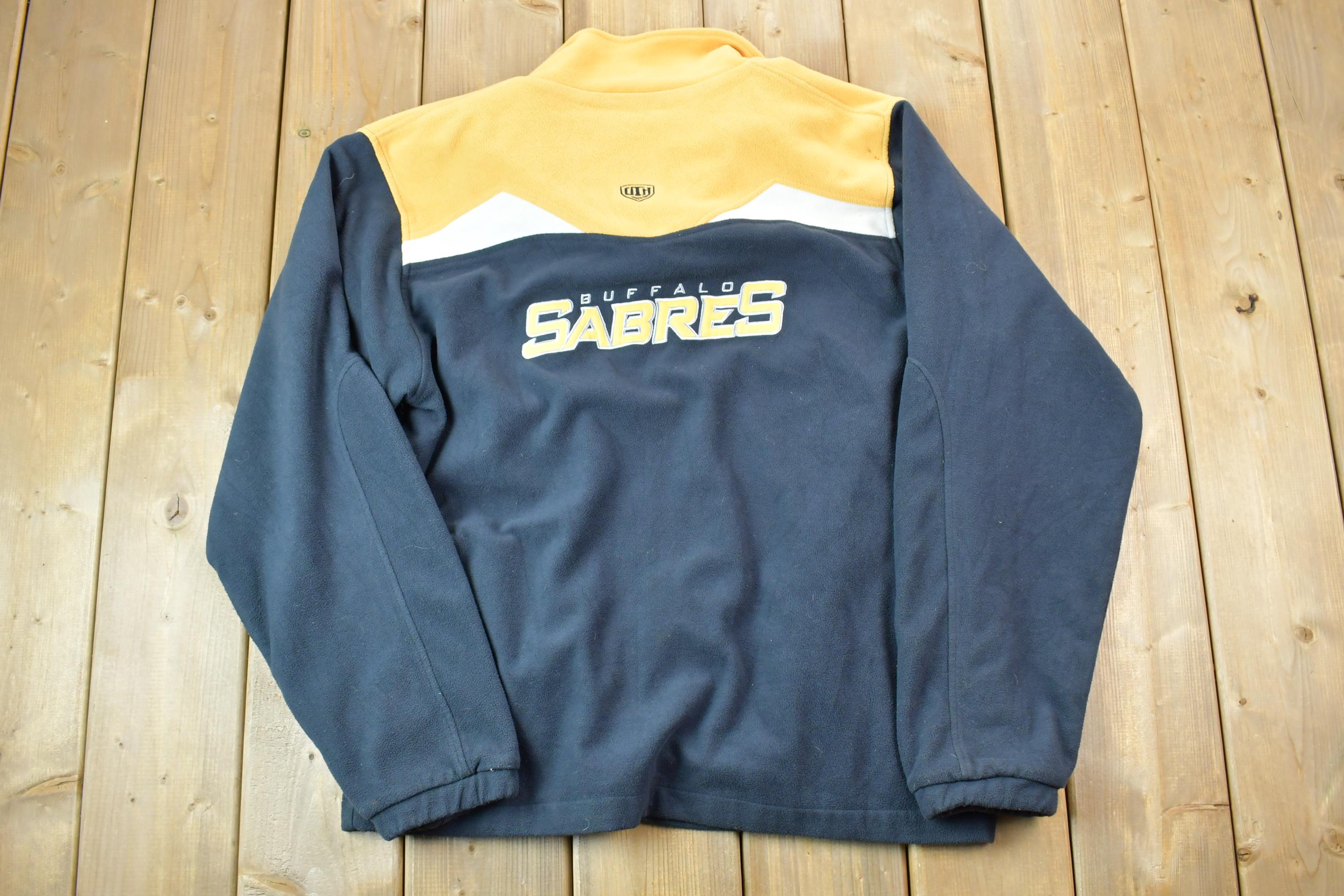 Vintage 1990s Buffalo Sabres Old Time Hockey NHL Hockey Full Zip Fleece Sweatshirt