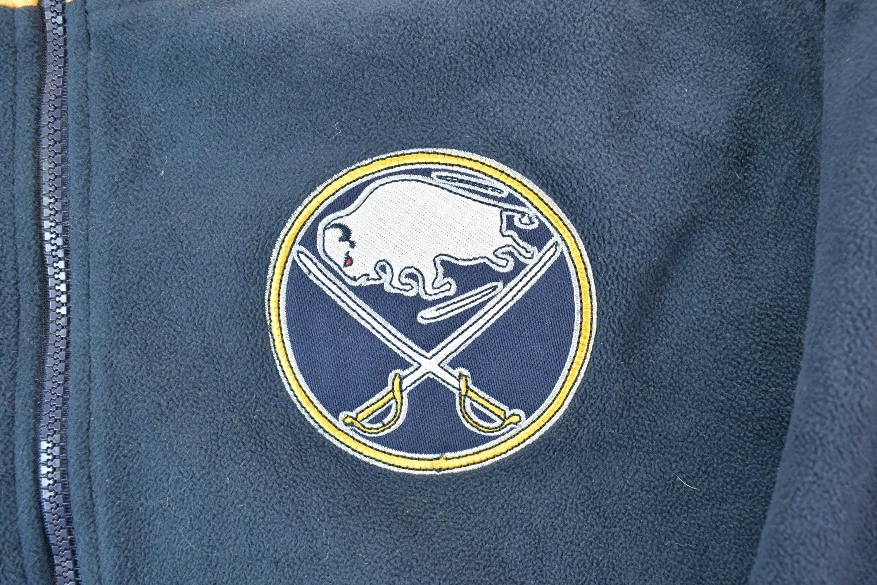Vintage 1990s Buffalo Sabres Old Time Hockey NHL Hockey Full Zip Fleece Sweatshirt