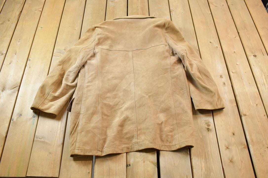 Vintage 1970s George Richards Genuine Leather Blazer Jacket Size 42