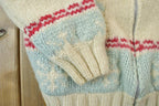 Vintage 1970s Golden Keel 100% Wool Full Zip Knit Christmas Sweater