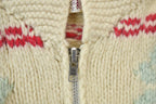 Vintage 1970s Golden Keel 100% Wool Full Zip Knit Christmas Sweater