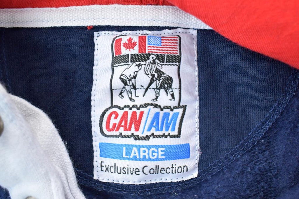 Vintage 1990s NHL Can Am Hockey Hooded Sweatshirt