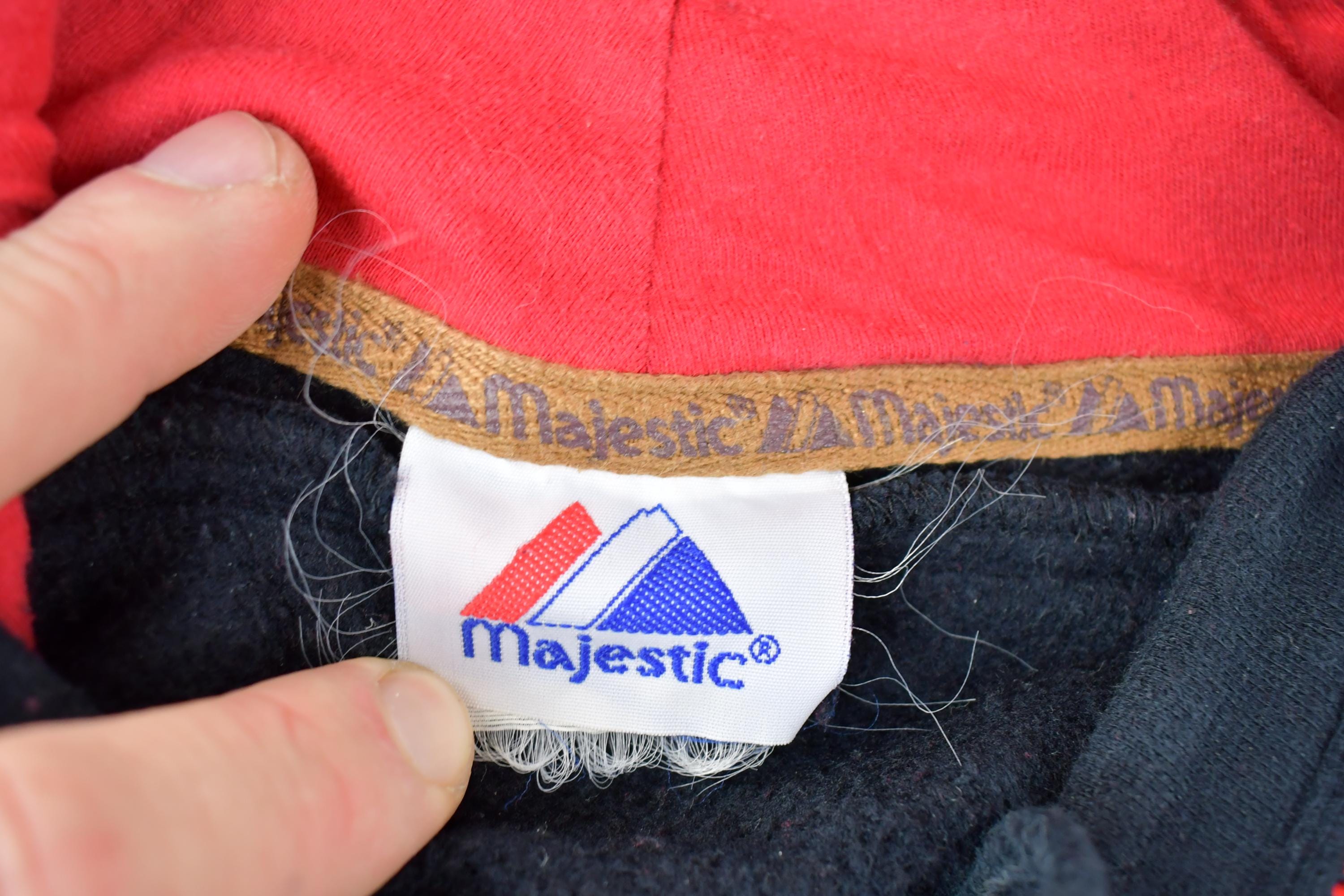 Vintage 1990s Chicago Blackhawks Majestic NHL Hockey Hoodie Sweatshirt