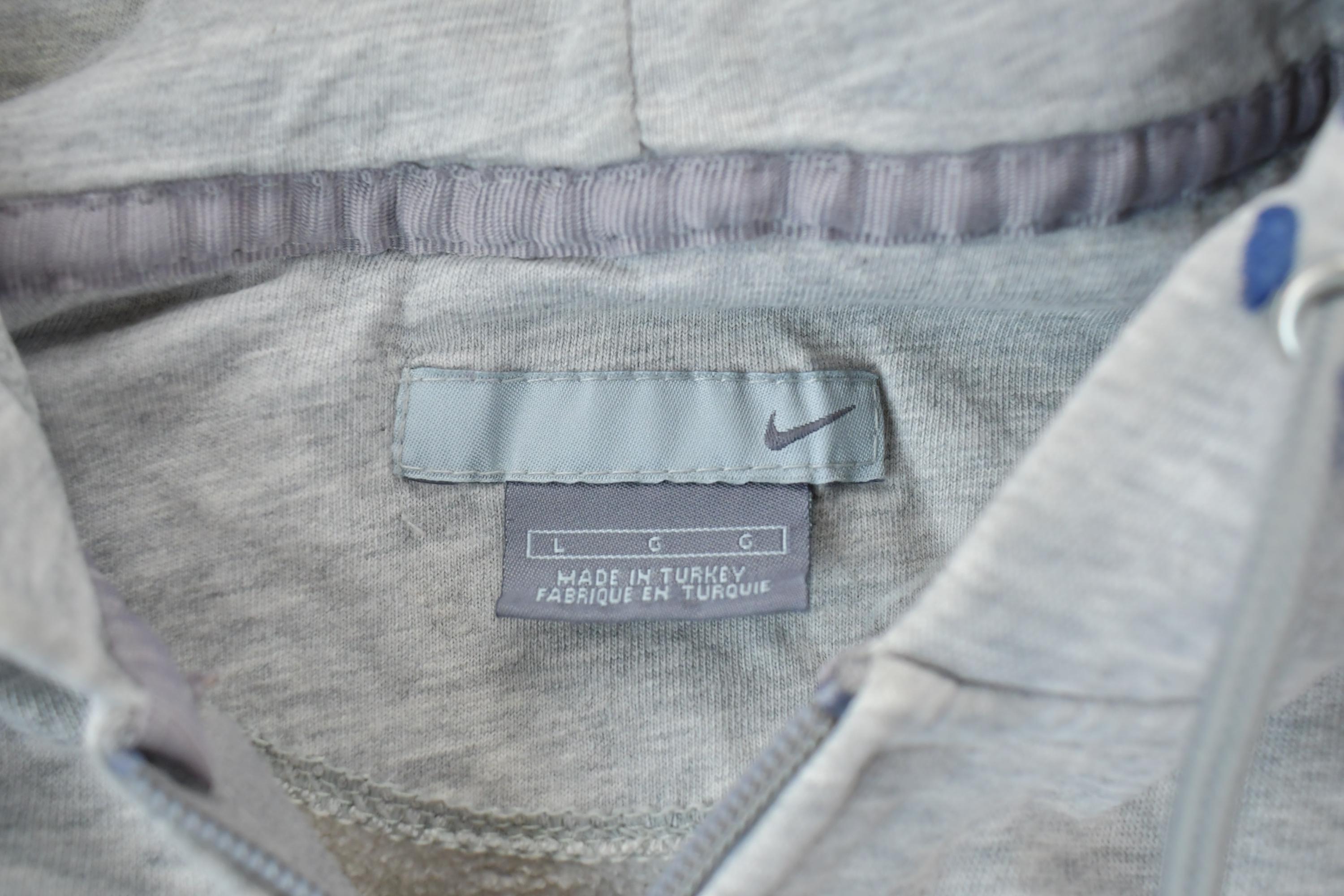 Vintage 1990s Nike Embroidered Mini Swoosh Full Zip Hoodie Sweatshirt