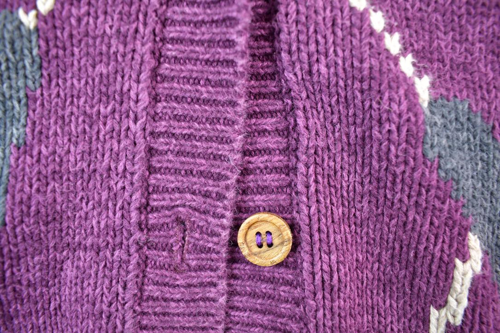 Vintage 1990s Loon Moon Logo Knit Full Button Down Sweater