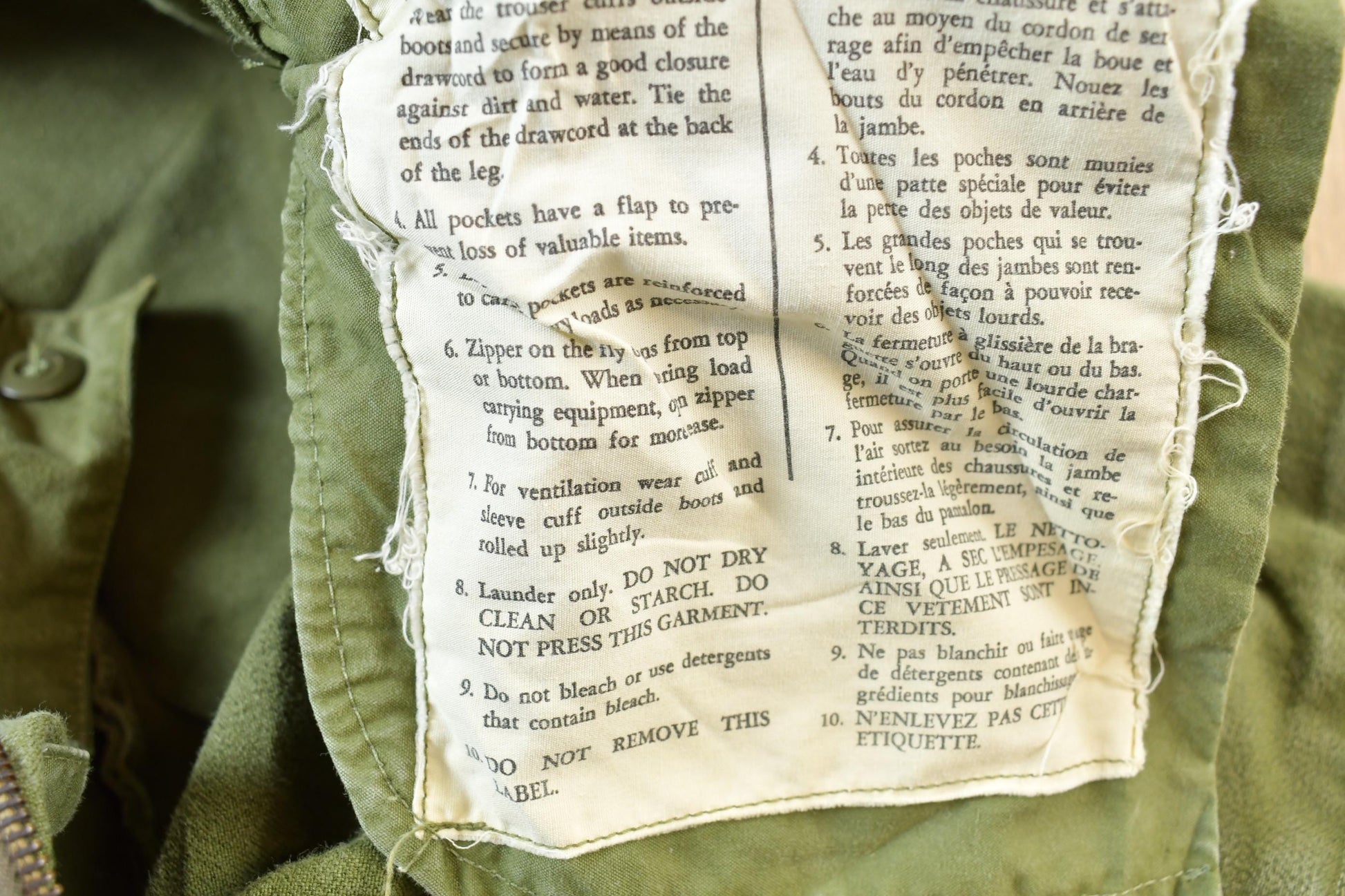 Vintage 1967 OG 107 GS Quarpel Combat Pants Size 35.1 x 39