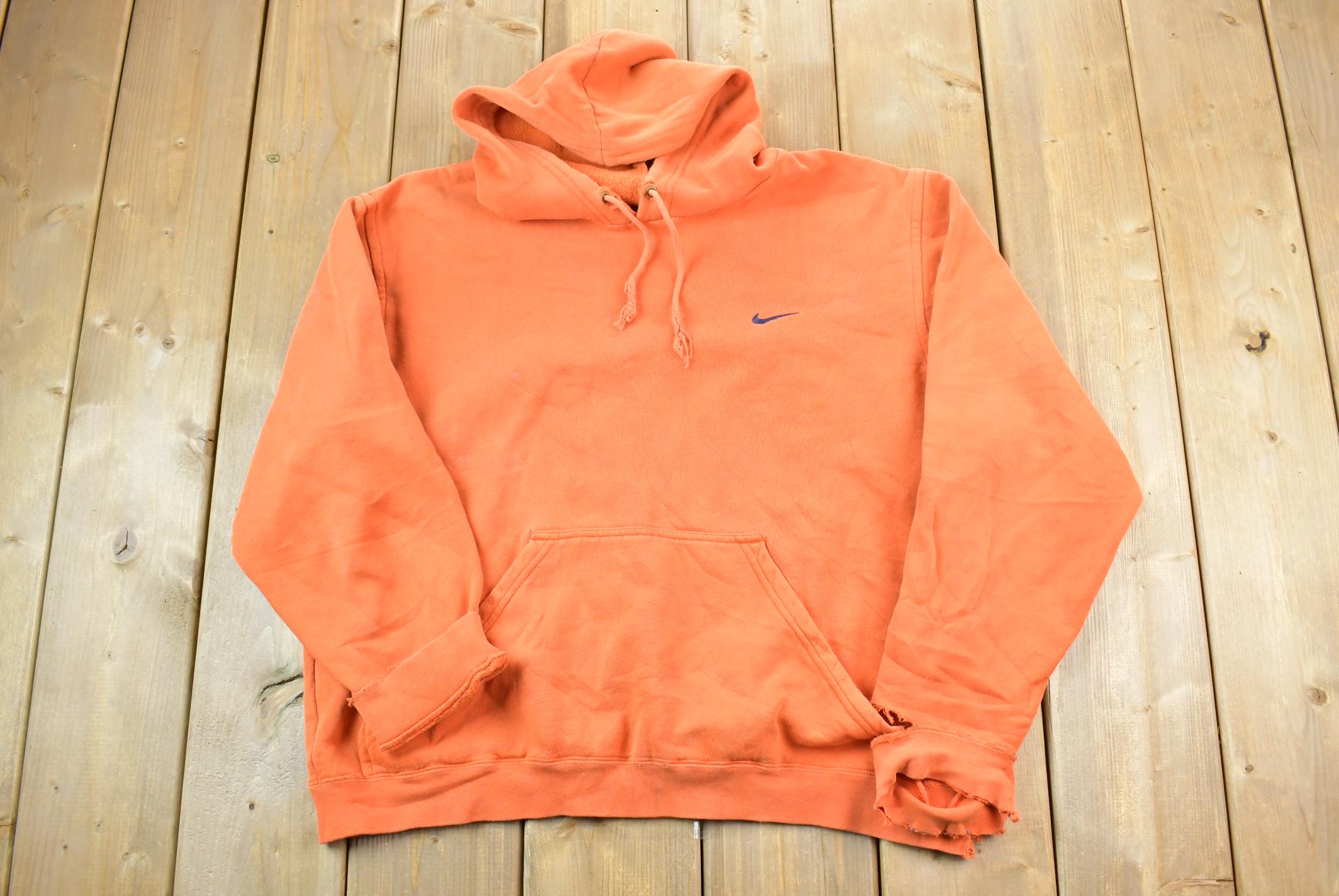 Vintage 1990s Nike Embroidered Mini Swoosh Hoodie Sweatshirt