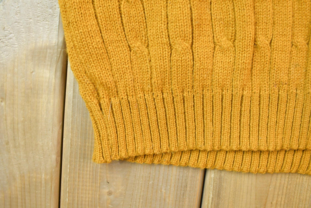 Vintage 1970s A+M Collection 3D Coloured Quarter Button Cable Knit Turtleneck Sweater