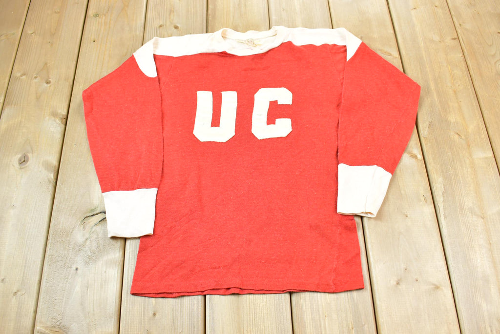 Vintage 1950s Rayoshene Embroidered Youth Hockey Jersey Shirt Size 14Yr (XS) Made In Canada