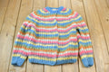 Vintage 1960s Joyce Sportswear Mohair Knit Striped Cardigan Sweater