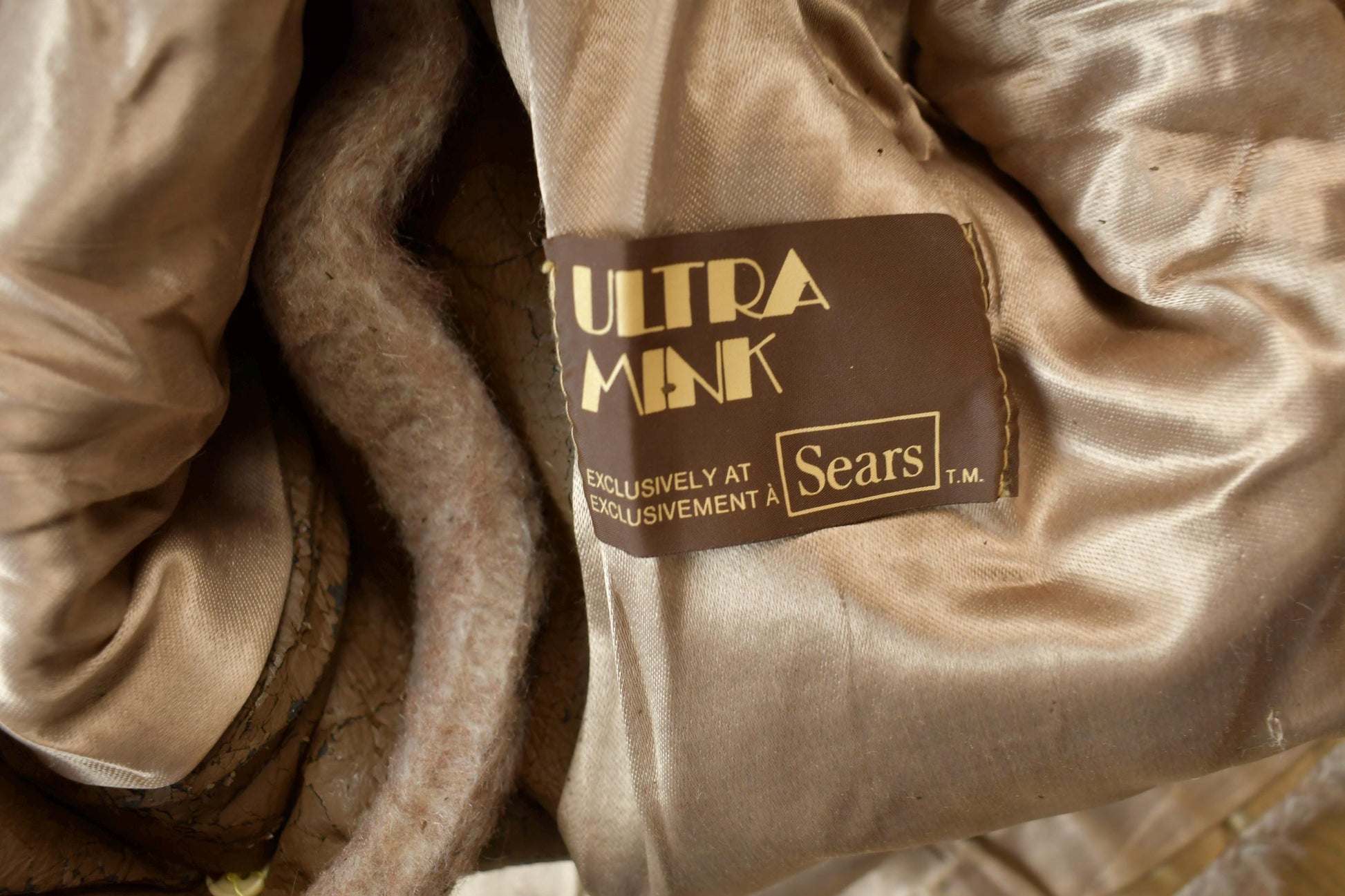 Vintage 1970s Brown Ultra Mink Faux Fur Sears Fur Coat