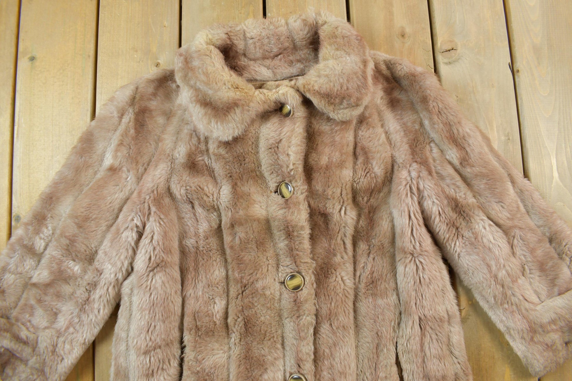 Vintage 1970s Brown Ultra Mink Faux Fur Sears Fur Coat