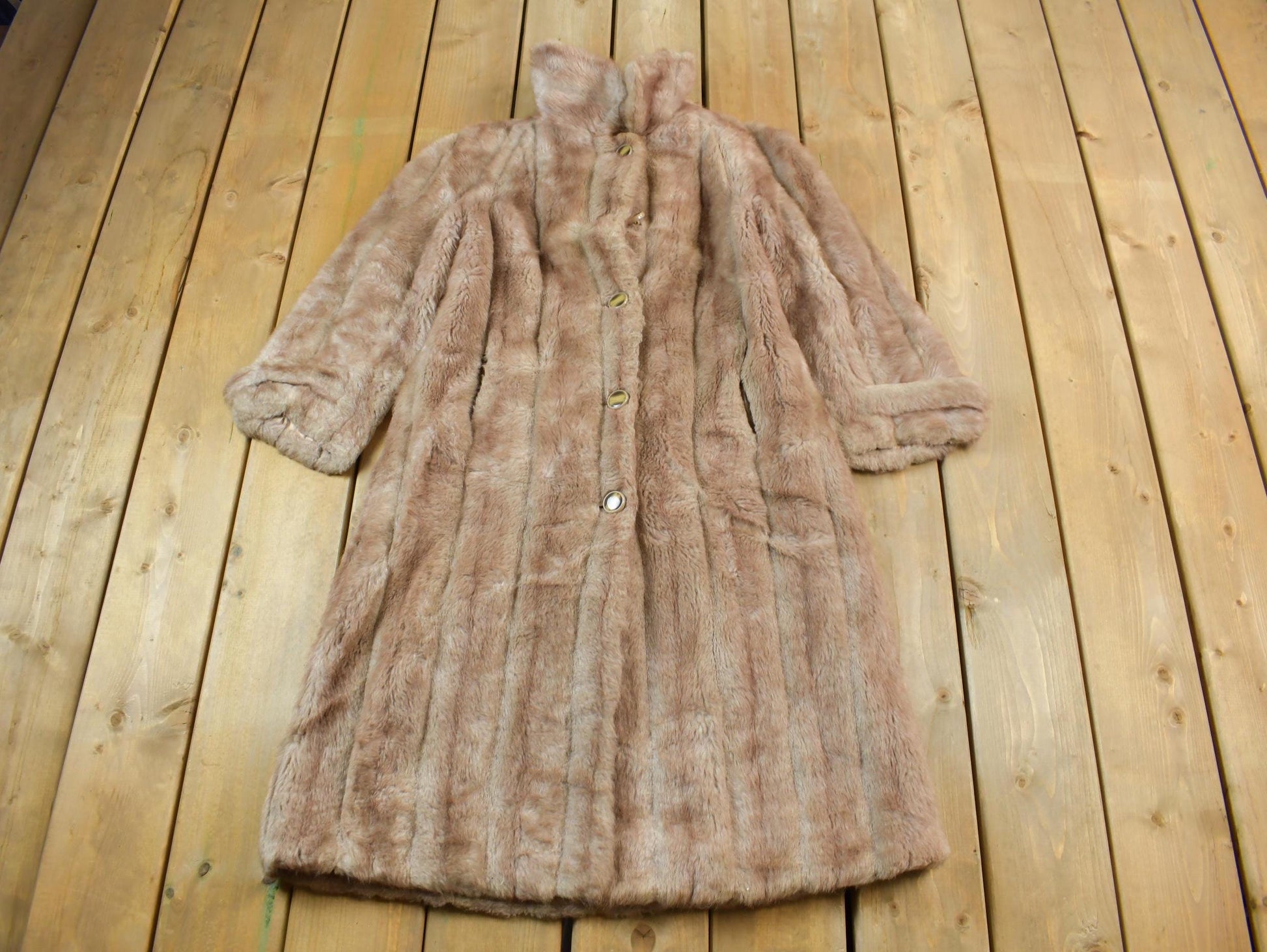 Vintage 1970s Brown Ultra Mink Faux Fur Sears Fur Coat