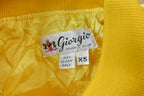 Vintage 1970s Giorgio Beverly Hills Snap Button Yellow Satin Jacket