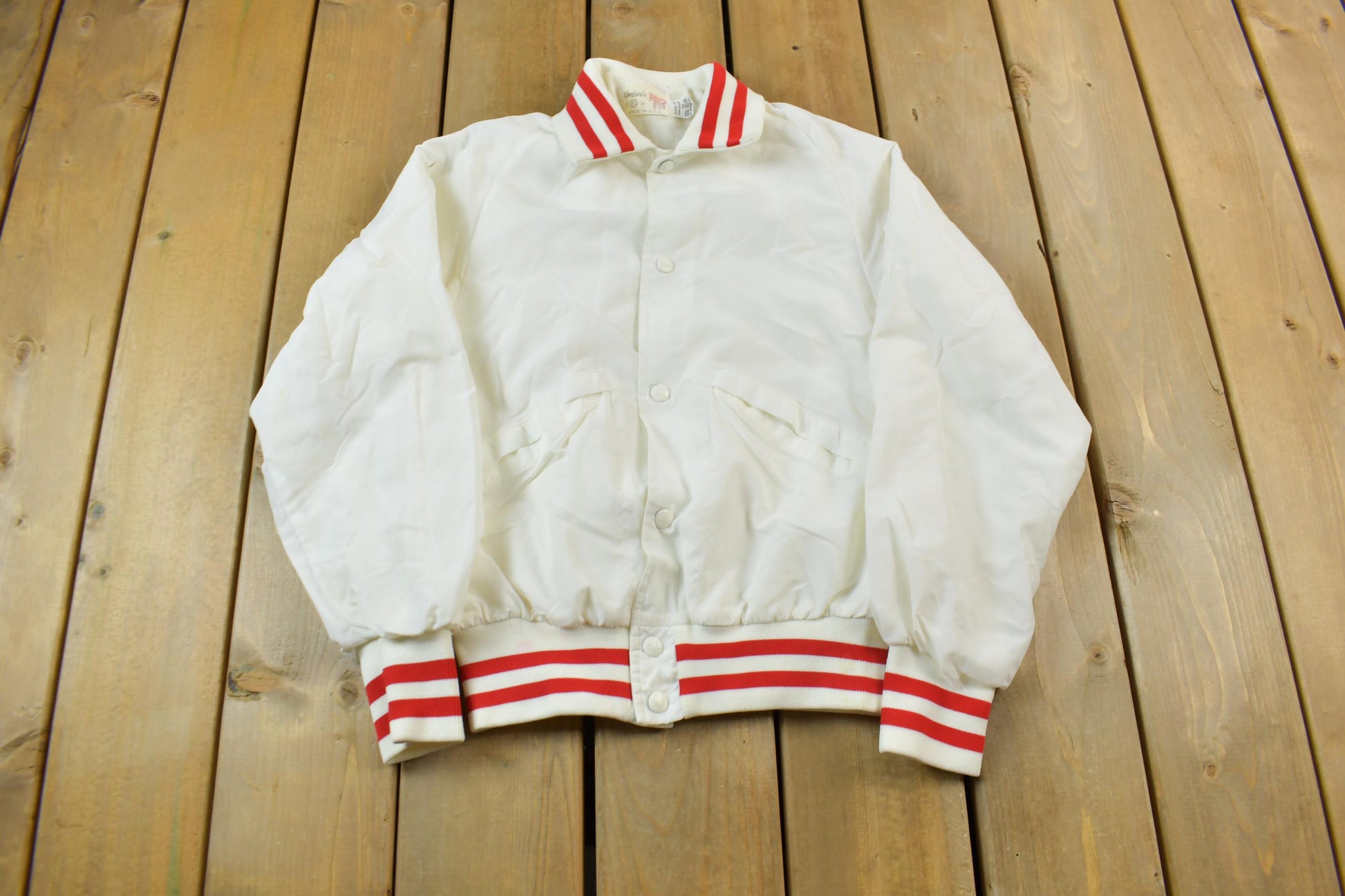 Vintage 1970s Blank White King Louie Pro Fit Light Jacket Made In USA