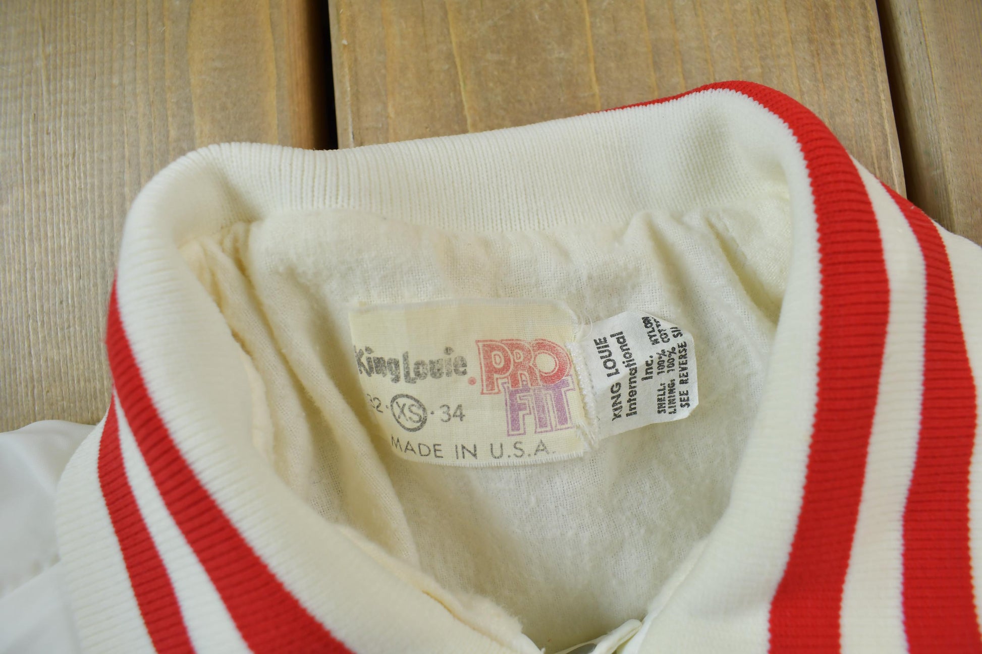 Vintage 1970s Blank White King Louie Pro Fit Light Jacket Made In USA