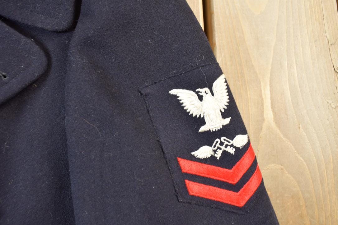 Vintage 1950s USN Naval Wool Double Breasted Jacket