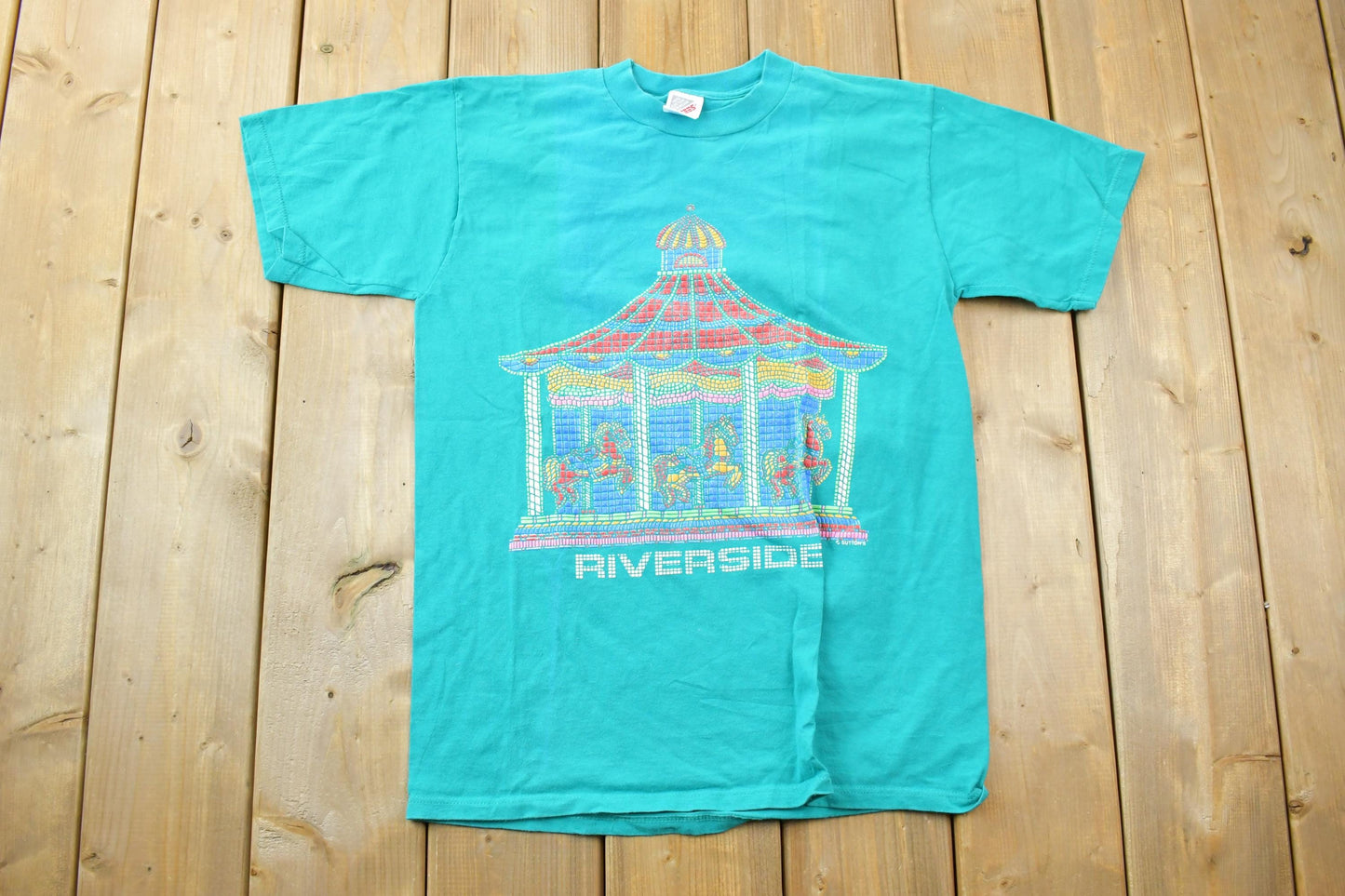 Vintage 1990s Riverside Carousel Souvenir Jerzeez T-Shirt