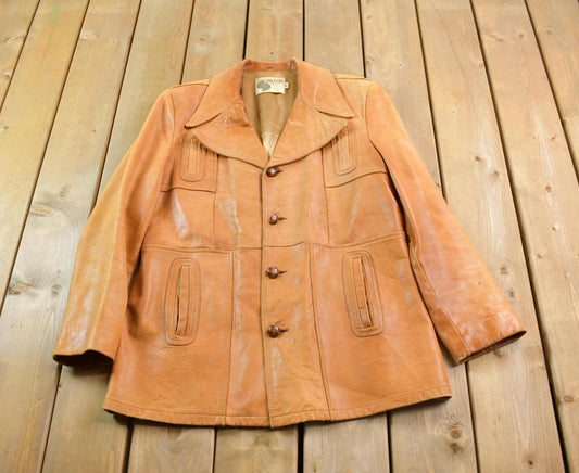 Vintage 1970s Silton Leather Blazer Jacket