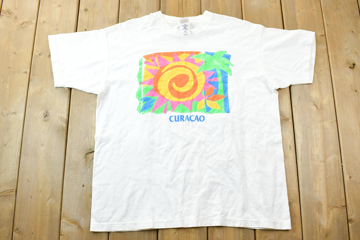 Vintage 1990s Curaco Fancy Sun Art Souvenir T-Shirt