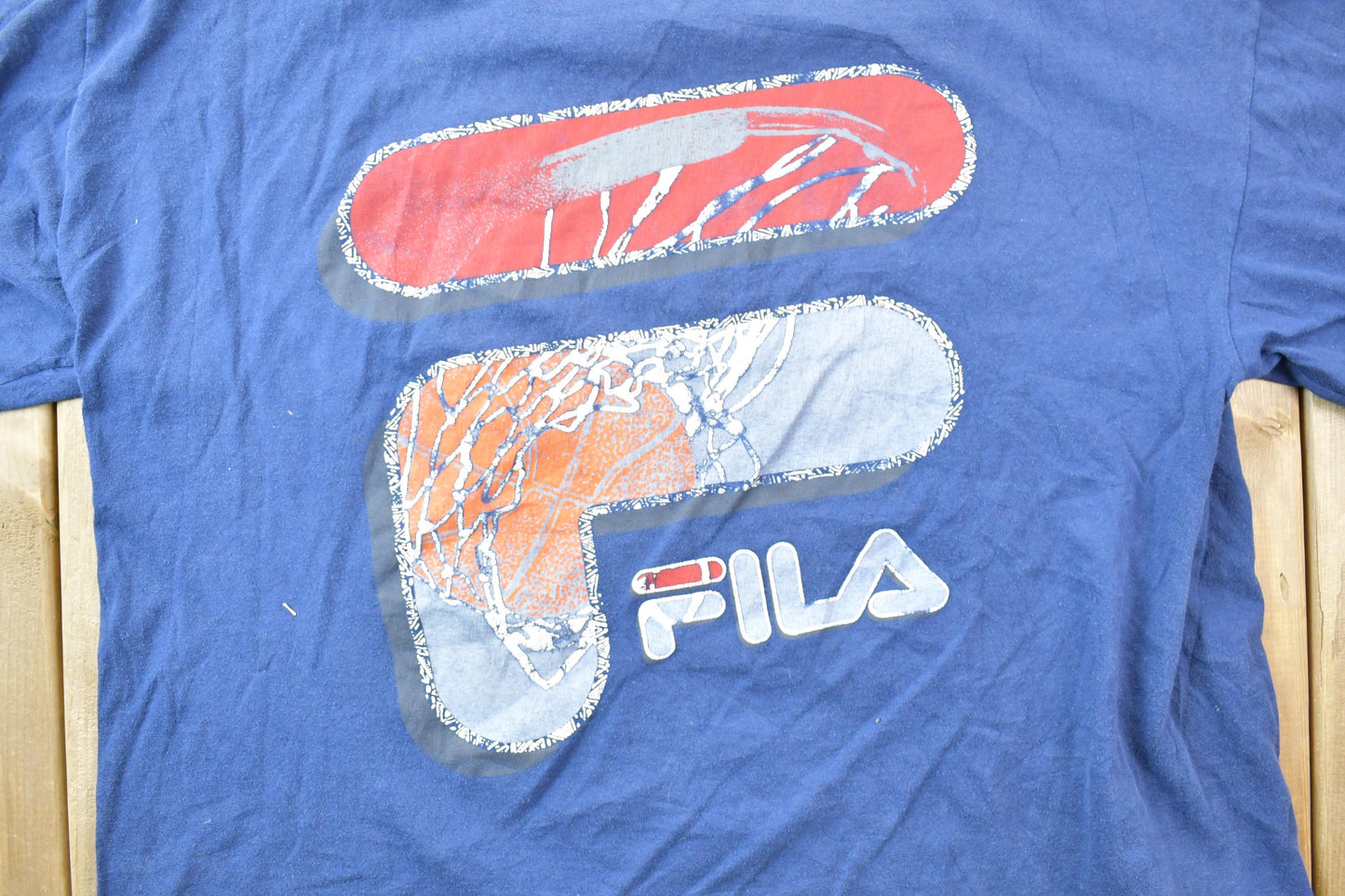 Vintage 1990s Fila Distressed Graphic T-Shirt