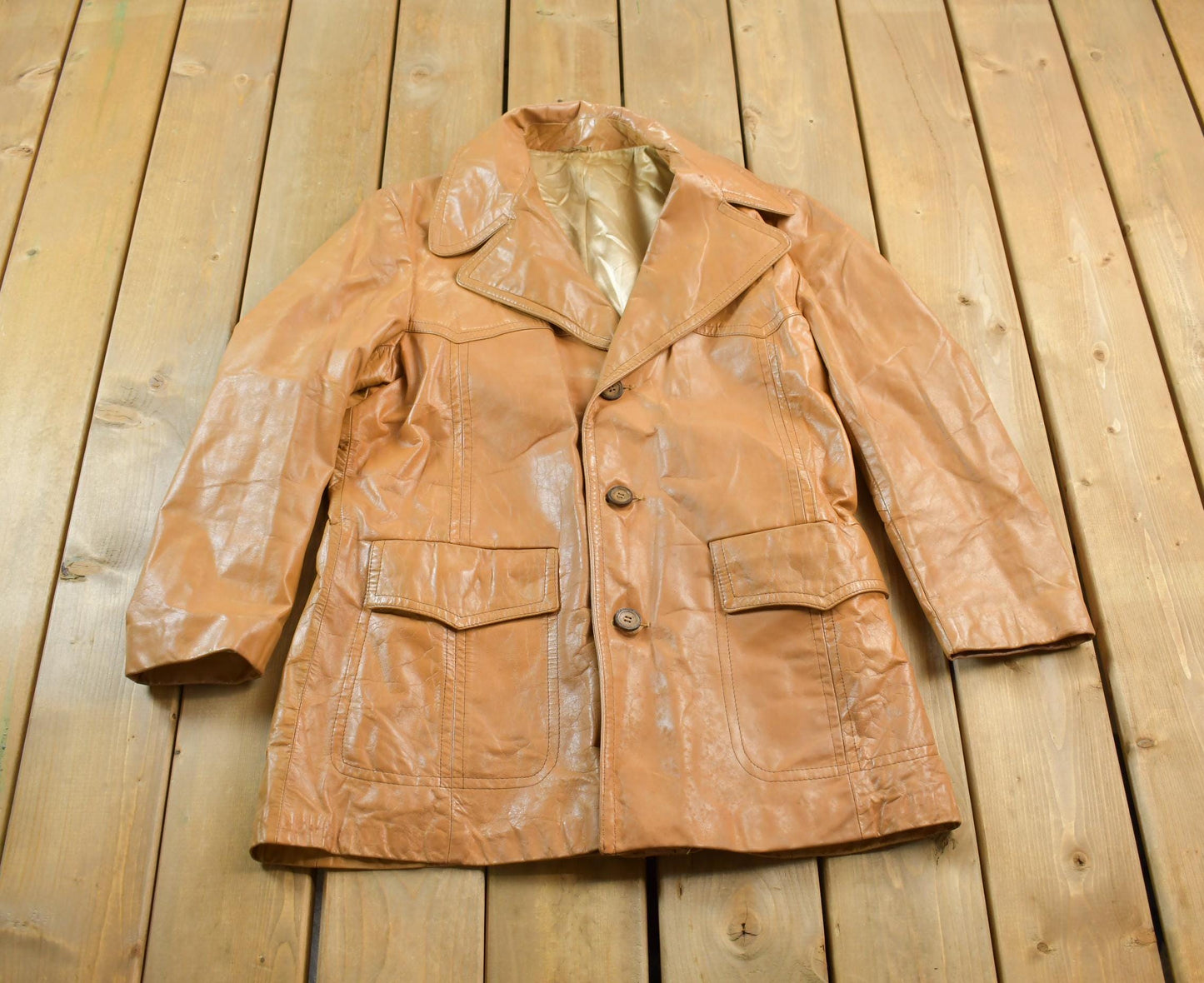 Vintage 1970s William Barry Leather Blazer Jacket