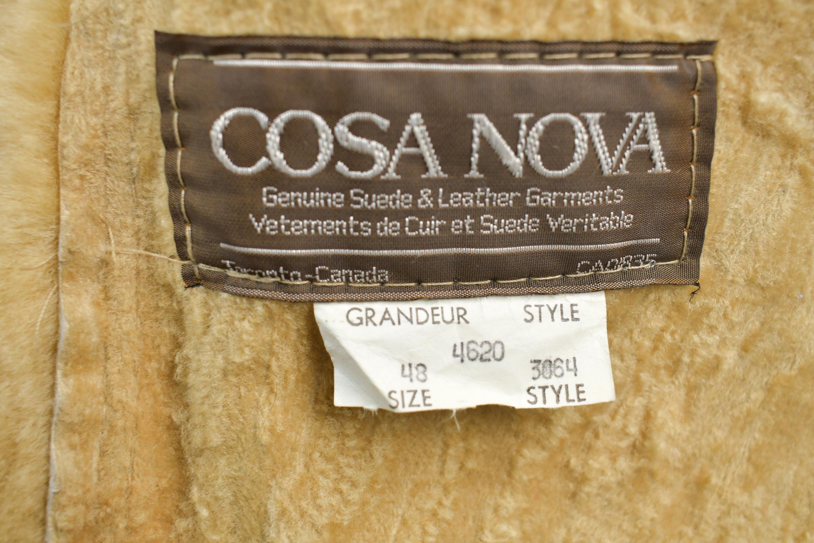 Vintage 1970s Cosa Nova Sherpa Lined Shearling Leather Jacket