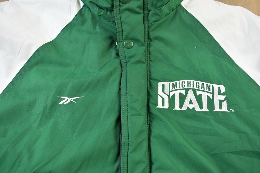 Vintage 1990s University Of Michigan State Spartans Reebok Coat