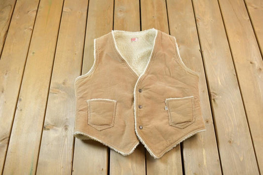 Vintage 1990s Levi's Sherpa Lined Corduroy Vest