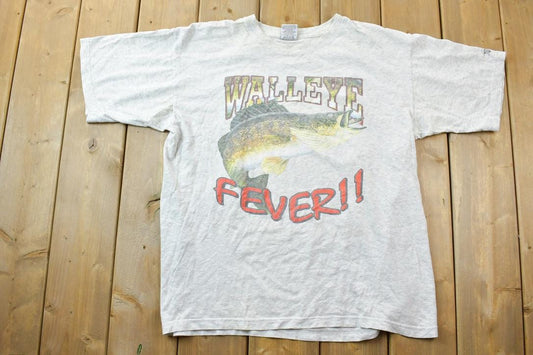 Vintage 1990s Walleye Fever FishingTheme Graphic T-Shirt