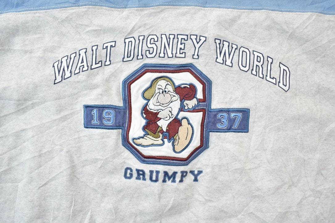 Vintage 1990s Walt Disney World Grumpy 37 Cartoon Promo T-Shirt