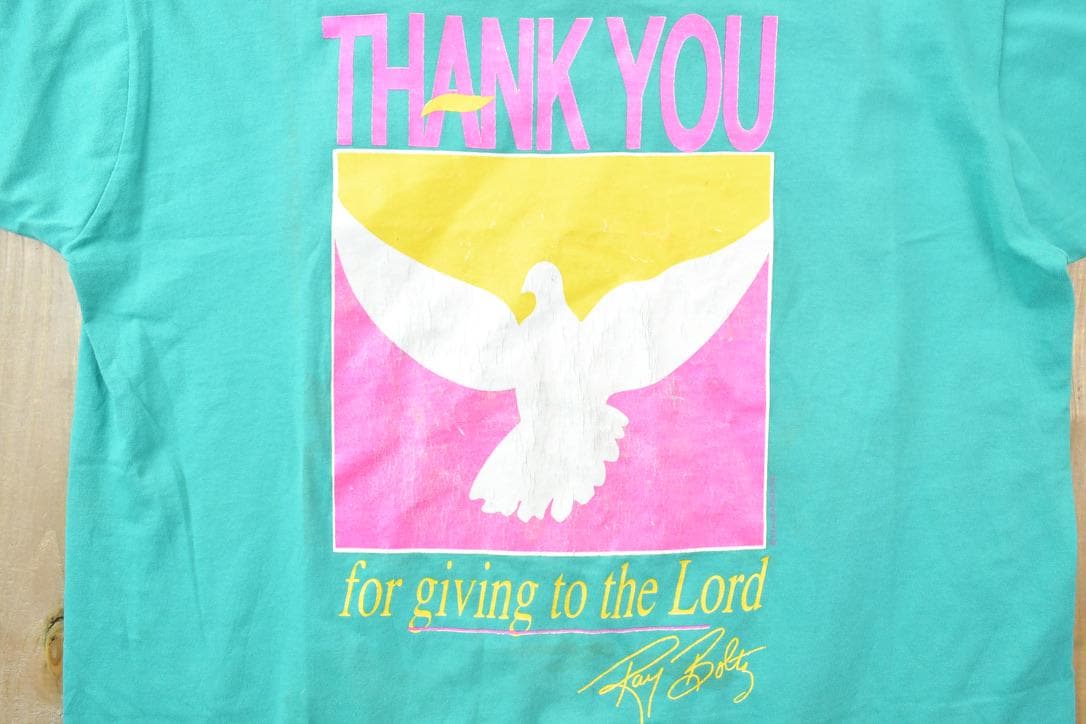 Vintage 1990s Thank You Lord White Dove Graphic T-Shirt