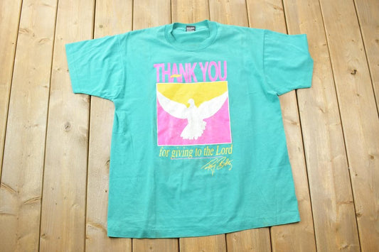 Vintage 1990s Thank You Lord White Dove Graphic T-Shirt