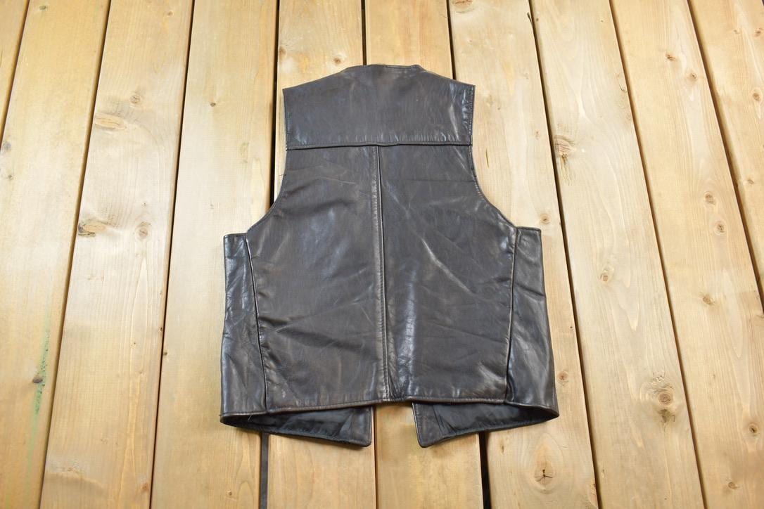 Vintage 1980s Schott Sportswear NYC Leather Vest