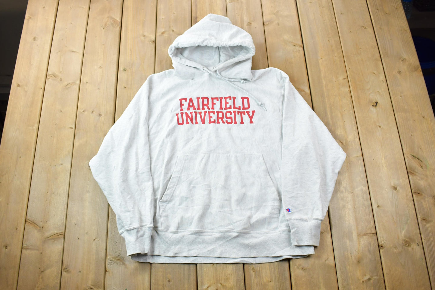 Vintage 1990s Champion Original Reverse Weave Fairfield University Hoodie Sweatshirt