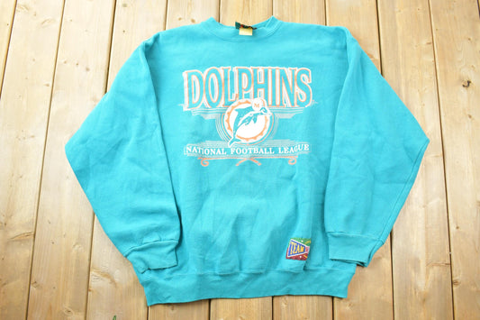 Vintage 1990s Miami Dolphins Super Heavy Cotton Jostens NFL Crewneck Sweatshirt