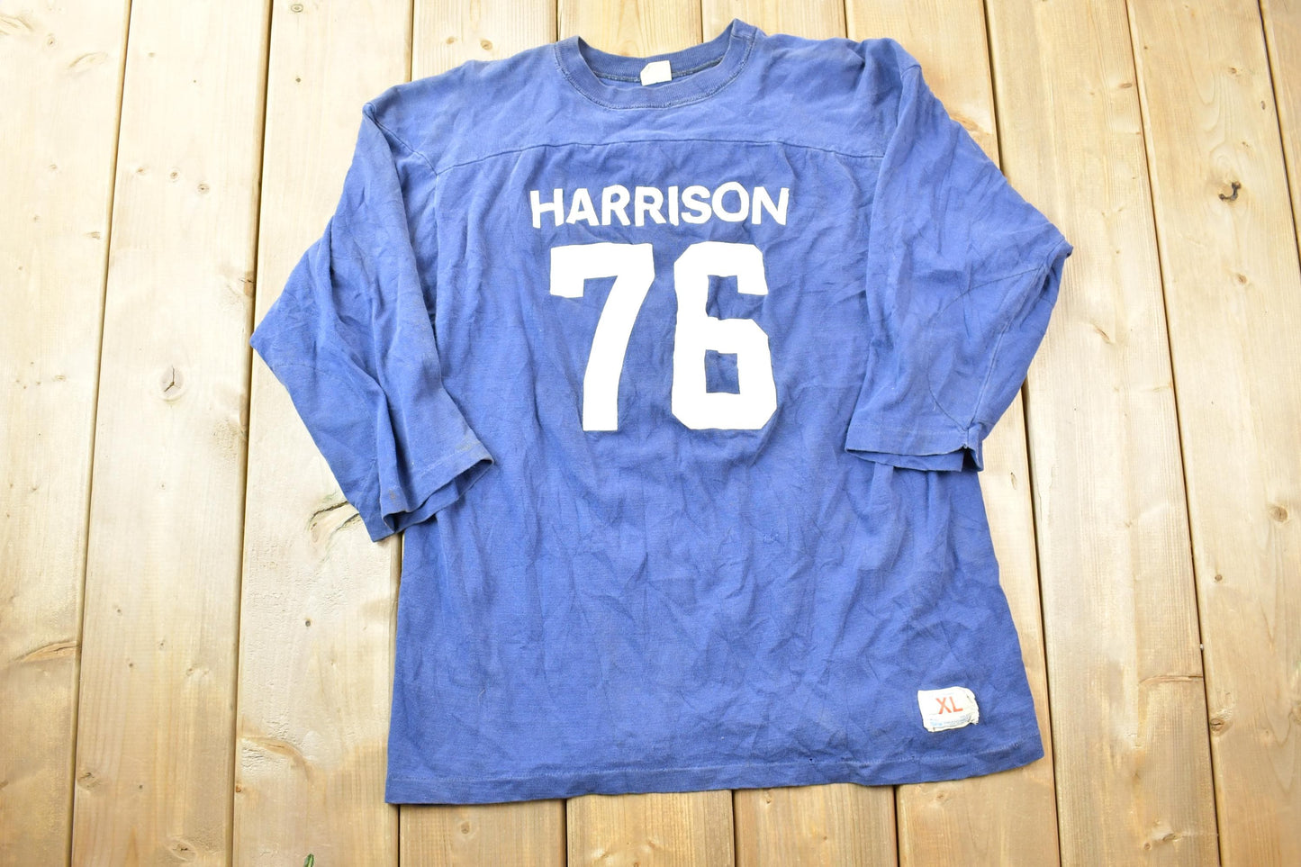 Vintage 1970's Champion Blue Bar Football Jersey Harrison 76