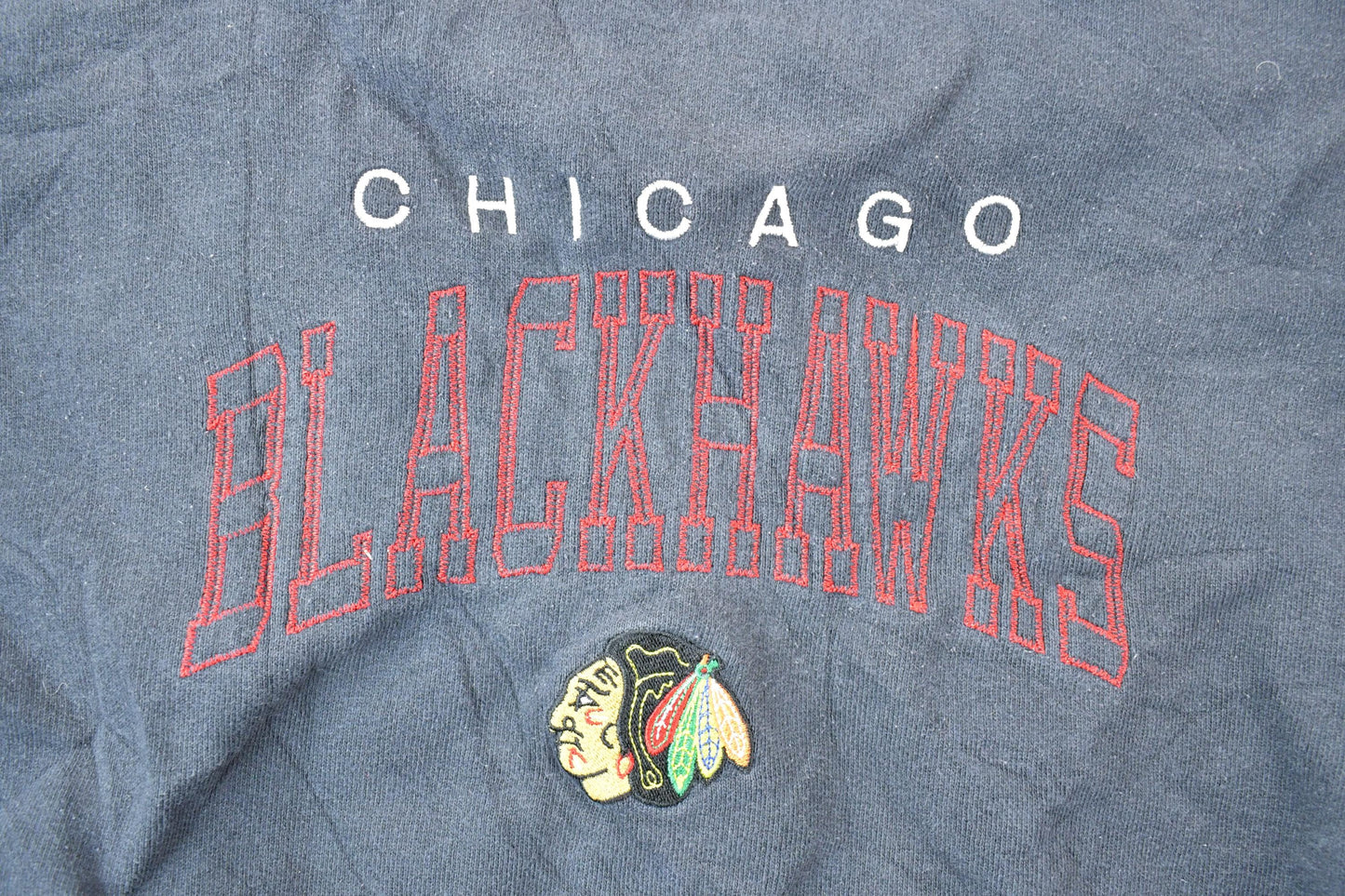 Vintage 1990s Chicago Blackhawks Heavy Cotton Bulletin NHL Hockey Crewneck Sweatshirt