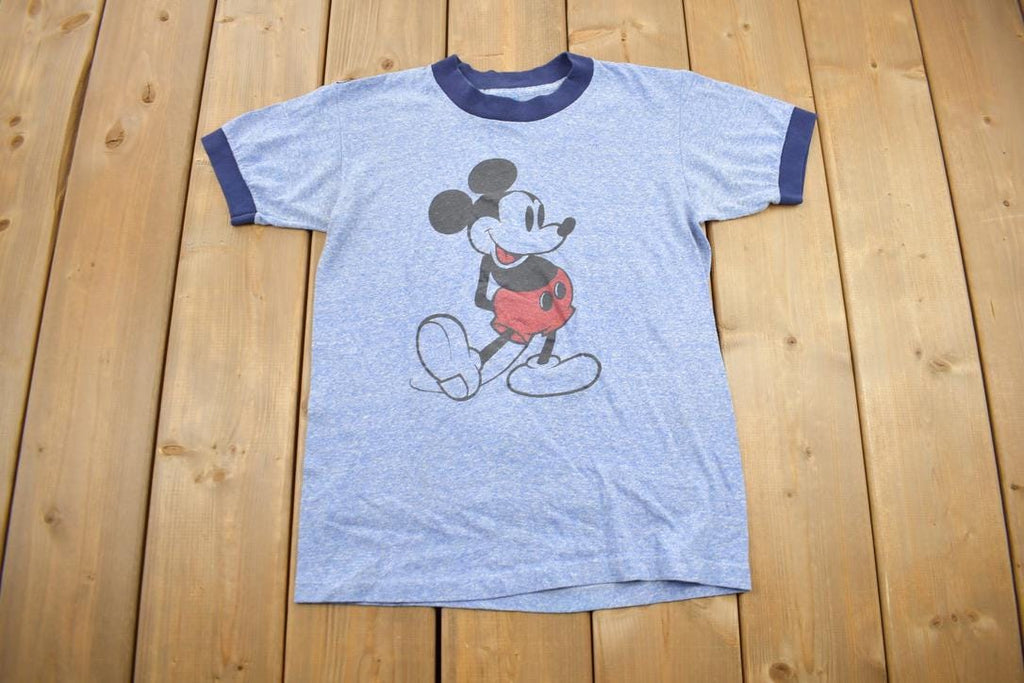 Vintage 1970s Walt Disney Mickey Mouse Graphic Ringer T-Shirt