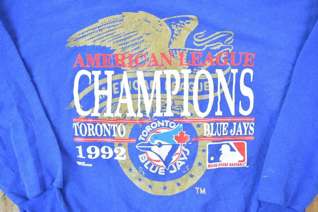 Vintage 1992 Ravens Toronto Blue Jays American League Champions MLB Crewneck Sweatshirt