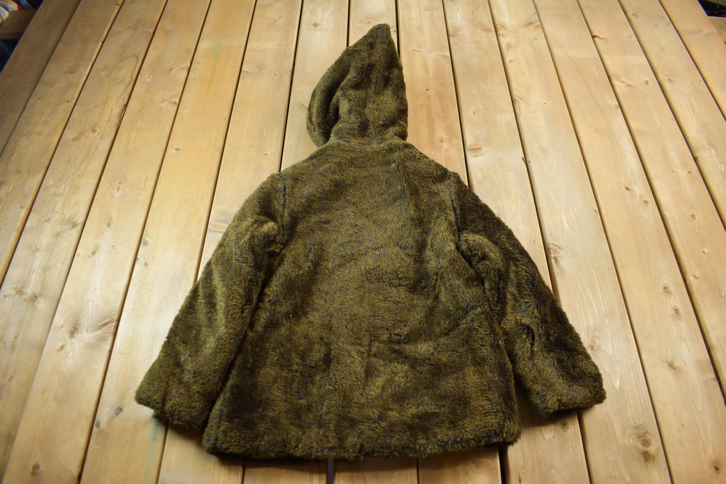 Vintage 1960s Deep Pile Borg Fabric Fleece Parka Jacket