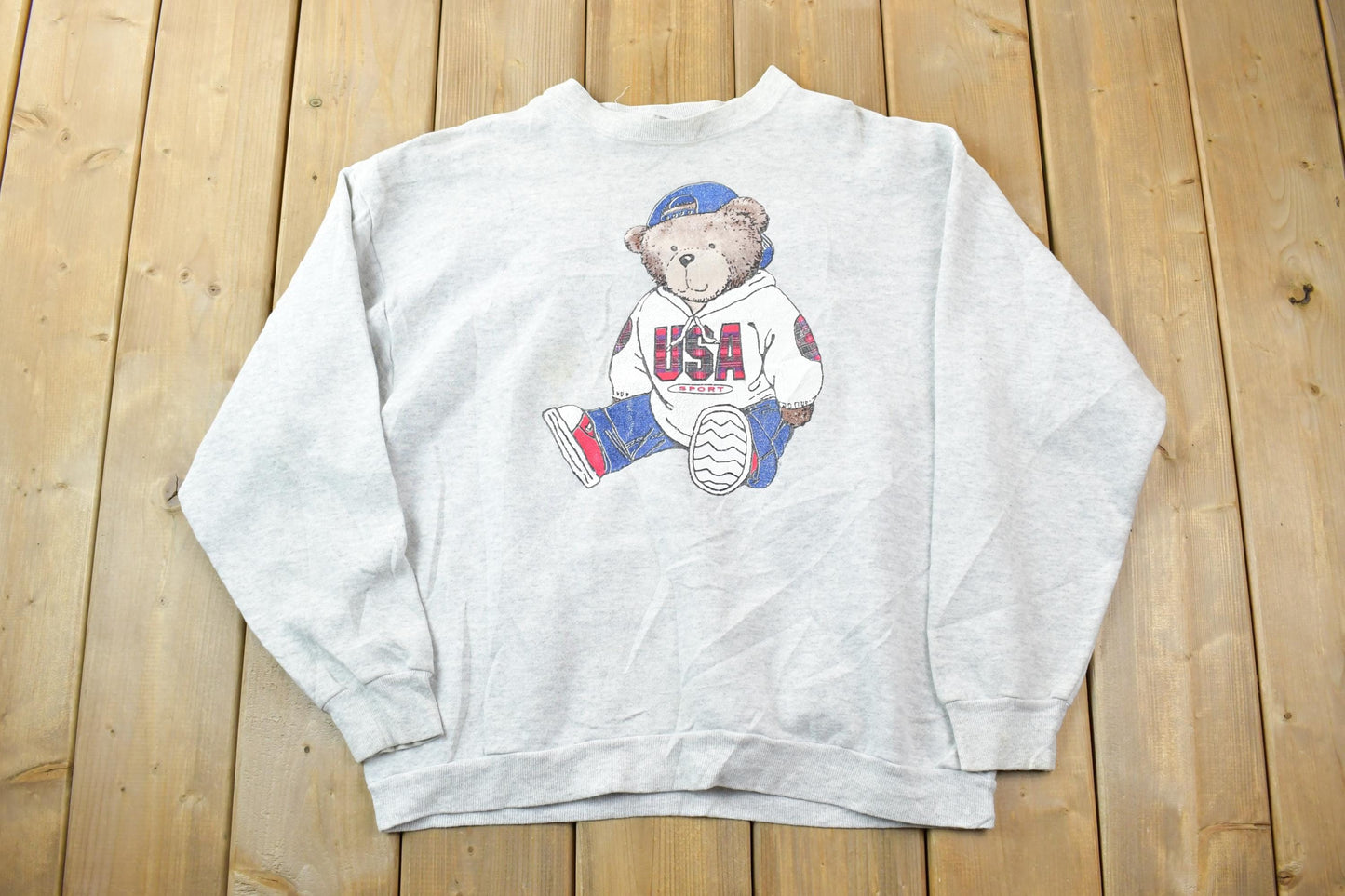 Vintage 1990s USA Bear Crewneck Sweatshirt