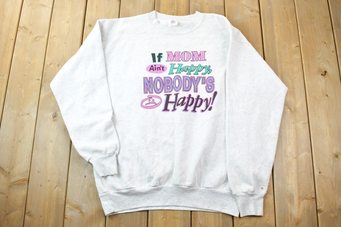 Vintage 1990s Happy Mom Cute Crewneck Sweater