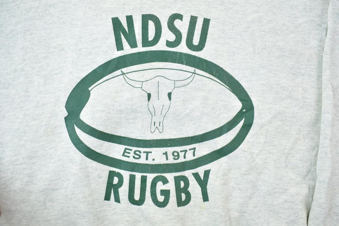 Vintage 1990s NDSU Rugby University Collegiate Heavy Cotton Crewneck