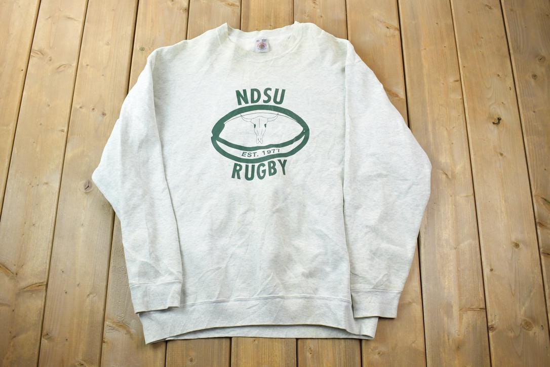 Vintage 1990s NDSU Rugby University Collegiate Heavy Cotton Crewneck