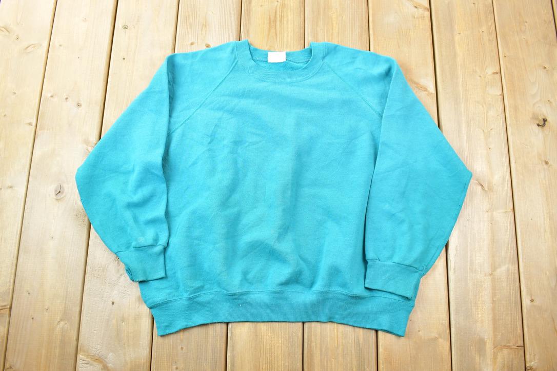 Vintage 1990s Lee Sturdy Sweats Blank Teal Crewneck Sweatshirt