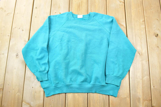 Vintage 1990s Lee Sturdy Sweats Blank Teal Crewneck Sweatshirt