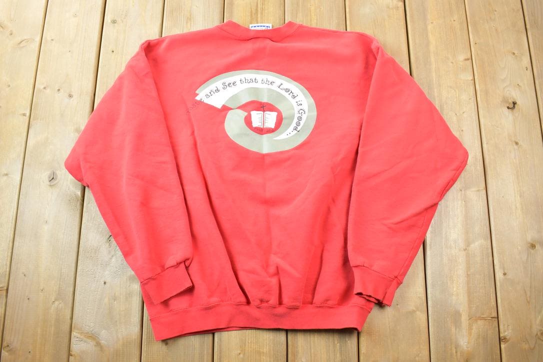 Vintage 1990s Feed Your Faith Cute Crewneck Sweater